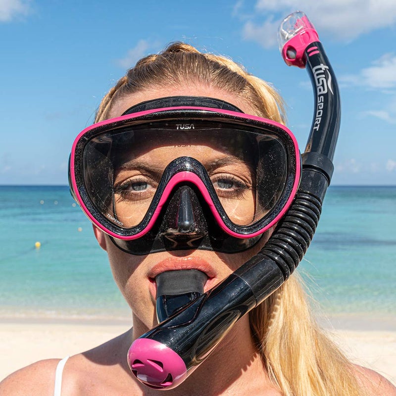 TUSA Sport Adult Serene Mask and Snorkel Combo, Black/Fishtail Blue,UC-1625PQB-FB - Image 5
